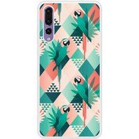 Panda Bedrukt siliconen hoesje compatibel met P20 Pro Perroquet géométrique