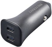 Voltcraft CPS-40W/ 2 VC-RA401 USB-oplader 40 W 2x USB-C USB PD 3.0 Zilver-zwart Auto