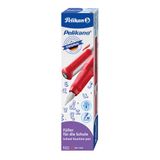 Pelikan 824460 Vulpen Cartridgevulsysteem Rood Medium Roestvrijstaal Rechtshandig