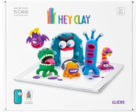 Tomy HEY CLAY Aliens set met 15 kleuren en tools