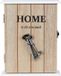 Merkloos Sleutelkastje van hout - Beige/wit - 20 x 6 x 25 cm - voor 6 sleutels