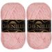 JubileeYarn Chenille Garen - Worsted Weight - 100g/streng - Rozemarijn - Bubblegum Flamingo Roze Fluweel - Haak- en Breigaren - 2 strengen