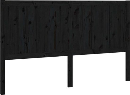 vidaXL Hoofdbord 125,5x4x100 cm massief grenenhout zwart