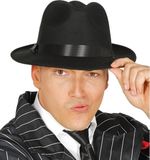 Fiestas Guirca Trilby hoed/gleufhoed - zwart - Gangster/Maffia thema verkleedkleding - voor volwassenen