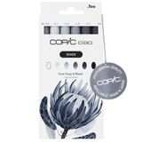 Copic Ciao Shade-set, Cool Gray & Black, 6 stuks.
