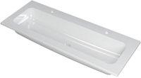 Wastafel INK Faktor Wastafel Polystone Centraal met 2 Kraangaten - 1200x450x15 mm - Glans Wit
