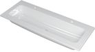 Wastafel INK Faktor Wastafel Polystone Centraal met 2 Kraangaten - 1200x450x15 mm - Glans Wit