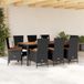 Prolenta Maison Exclusive - Tuinset voor buiten, 9-delig, met kussens, zwart, van polyrotan