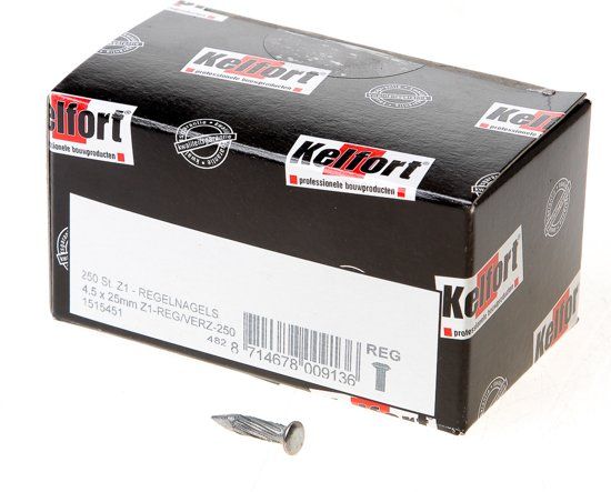 Kelfort Regelnagel staal/gegalvaniseerd bol-verzonken kop BKV 4.5 x 25mm nagels