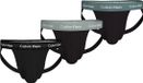 Calvin Klein Jockstrap (3-pack) - Herren - Schwarz mit farbigem Bund - Baumwolle/Elasthan - Größe XL
