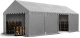 TOOLPORT Opslagtent 4x8 m stabiele industrietent met PVC-Zeil 750 N grijs beschutting met grondframe