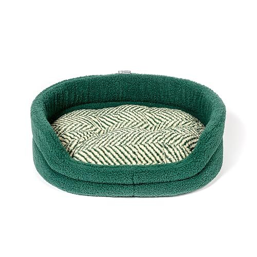 Danish Design Danish Design Green Herringbone - Sherpa Fleece Slumber Bed Grijs Hondenbed voor Volwassen/Senior/Puppy Bedden - 61 cm