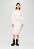 s.Oliver - Zachte midirok van sweatstof - Beige - Maat 40
