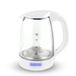Waterkoker Techwood TB-1703V elektrische waterkoker, borosilicaatglas, wit, groot