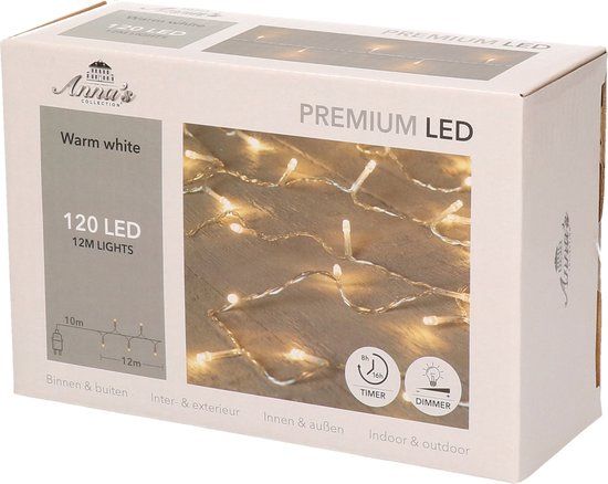 Anna's Collection Kerstverlichting - Warm Wit LED - 120 Lampjes - Dimmer & Timer - 1200cm
