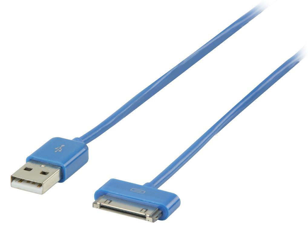 Valueline USB sync & charge-kabel 30-pins dock mannelijk - USB A mannelijk 2,00 m blauw