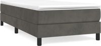 vidaXL Boxspring bed 90x200 cm fluweel donkergrijs