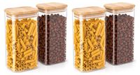 Arendo Pots de stockage avec couvercle en bambou