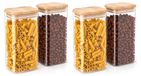 Arendo Pots de stockage avec couvercle en bambou