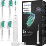 Philips Hx3651/13 Sonische Tandborstel, Wit + 4 Proresult Opzetstukken