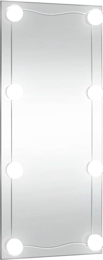 vidaXL Wandspiegel met LED's rechthoekig 50x100 cm glas