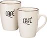 Excellent Houseware Siaki koffie kopjes Barista Cafe - 2x stuks - creme wit - 340 ml - mokken - keramiek
