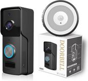 Sonnette vidéo avec caméra - Sonnette intelligente - Sonnette vidéo sans fil - Sécurité de la maison - Sonnette avec application - Sonnette WiFi - Vision nocturne - Audio bidirectionnel