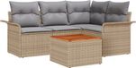 vidaXL Tuinbank Set Beige en Lichtgrijs