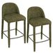 Duhome set de tabourets, 2 pièces, avec rembourrage en bouclé et métal, tabouret de bar avec repose-pieds, design moderne, adapté pour cuisine, salle à manger, bar, bistrot, couleur : vert