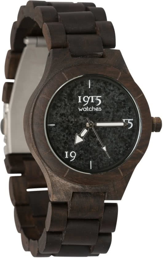 1915 watches lady elegance grey stone - Horloge - Sandelhout - donnkerbruin - 38mm