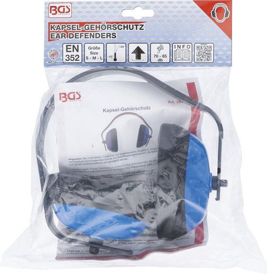 BGS Gehoorbeschermer - Blauw - SNR 26 dB - Verstelbaar