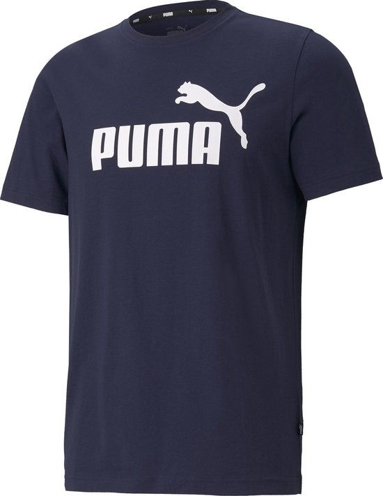 PUMA ESS Logo Heren T-shirt - Donkerblauw - Maat XL