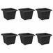 vidaXL Jardinière carrée Noir Plastique 23 x 23 x 17,5 cm (6 pièces)