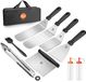Merkloos Professionele Grill Spatel Set van Roestvrij Staal - 9-delige BBQ Accessoires met Borstel, Flessen en Draagtas