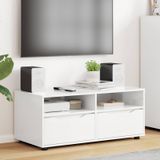 Maison Exclusive - Meuble TV : 100 x 48 x 43 cm, blanc laqué, panneau de particules