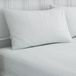 Dreams & Drapes - Blauw Krijtstreep Eenpersoons Hoeslaken (190 x 90 x 28cm) - Luxe Polycotton Bed Sheet - Bijpassend Dekbedovertrek Beschikbaar - Wit Beddengoed met Blauwe Strepen