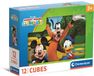 Clementoni Cubi 12 Mickey Mouse Club House - Disney Blokkenpuzzel met 6 Afbeeldingen - Kubus Puzzel, Blokken en Blokjes Speelgoed voor Jonge Kinderen