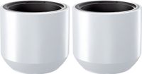 Prosperplast Plantenpot/bloempot Sevilla - 2x - buiten/binnen - kunststof - wit - D39 x H35 cm - met binnenpot