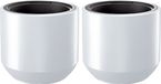 Prosperplast Plantenpot/bloempot Sevilla - 2x - buiten/binnen - kunststof - wit - D39 x H35 cm - met binnenpot