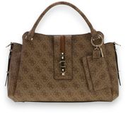 GUESS Yvonne Logo Girlfriend Satchel handtas Latte Logo beige