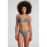 Hunkemöller Dames Lingerie Invisible string Stripe mesh - Grijs - maat S