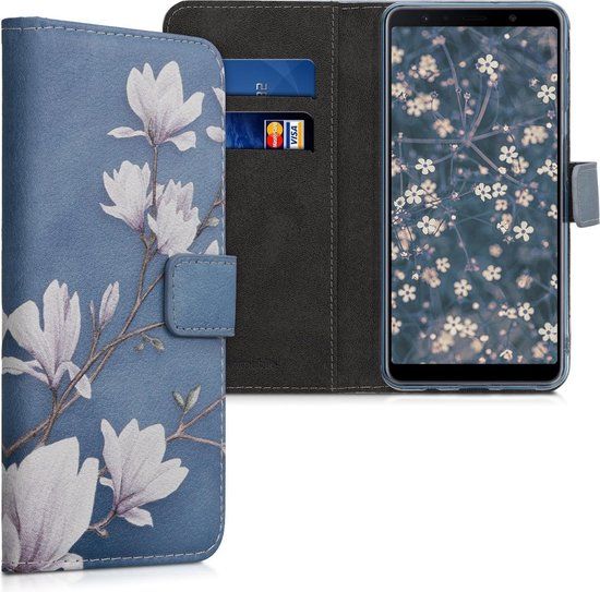 kwmobile telefoonhoesje voor Samsung Galaxy A7 (2018) - Backcover - Magnolia design - taupe