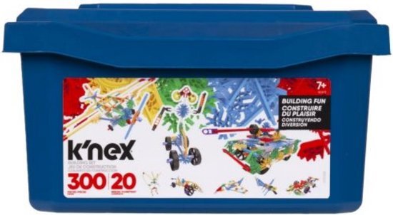 k'nex 80202 Model Building Fun Tub Set, 3D educatief speelgoed voor kinderen, 300 stuks stengel leren kit, techniek voor kinderen, leuk en kleurrijk 20 modelbouwspeelgoed voor kinderen vanaf 7 jaar