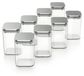 Arendo Pots de conservation, Set de 8, 1,65 Litre, Verre borosilicaté, Carré avec couvercle en Inox