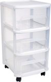 EDA Ladenkast organizer - wit - A4 - 3 lades - met wieltjes