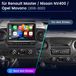 Renault Master / Opel Movano B / Nissan NV400 (2010-2018) autoradio 10,1 pouces avec Carplay, Android 15, navigation GPS, Wi-Fi, 4G, Bluetooth, DAB+, commande au volant, DSP, stockage 6+128 Go et processeur 8 cœurs