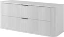 3xE living meuble vasque suspendu 120 cm, blanc, poignées noires, Elegance