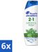 Head & Shoulders 6x 2-en-1 Shampoo & Conditioner Anti-roos - Menthol Fresh - 270 ml