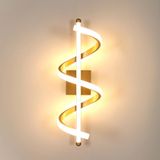 Comely Wandlamp LED Modern, LED Wandlamp Binnen 26W 2925LM, Creatieve Spiraal Wandlampen Goud voor Woonkamer Slaapkamer Gang Trap, 3000K Warm Wit