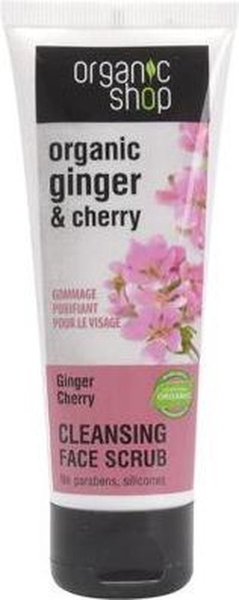 Natura Siberica Organic Shop - Organic Ginger & Cherry Cleansing Face Scrub Oczyszczajacy Scrub Do Twarzy - 75ML